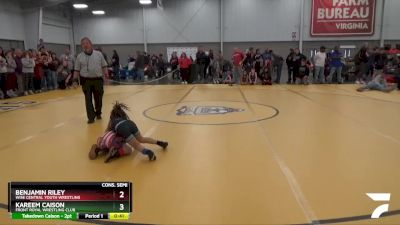 56 lbs Cons. Semi - Benjamin Riley, Wise Central Youth Wrestling vs Kareem Caison, Front Royal Wrestling Club