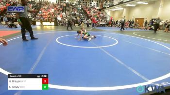 52 lbs Round Of 16 - Hayden Gregory, Tulsa Blue T Panthers vs Adalynn Sandy, Gore Pirates Youth Wrestling