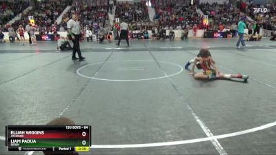 64 lbs Cons. Round 2 - Elijah Wiggins, Atchison vs Liam Padua, Derby