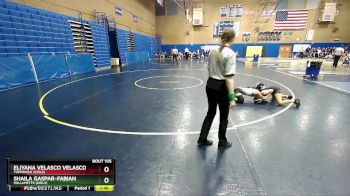 105lbs Champ. Round 1 - Eliyana Velasco Velasco, Toppenish (Girls) vs Shaila Gaspar-Fabian, Willamette (Girls)