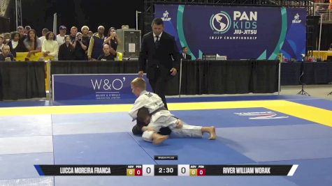 River William Worak vs Lucca Moreira Franca 2025 Pan Kids Jiu-Jitsu IBJJF Championship