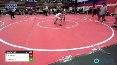 90 lbs Consi Of 8 #2 - Noah Herron, Collinsville Cardinal Youth Wrestling vs Brooks Grose, Ponca City Wildcat Wrestling