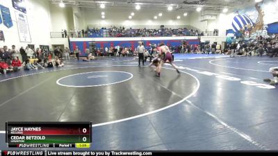 157 lbs Cons. Round 2 - Cedar Betzold, Lewiston vs Jayce Haynes, Kellogg