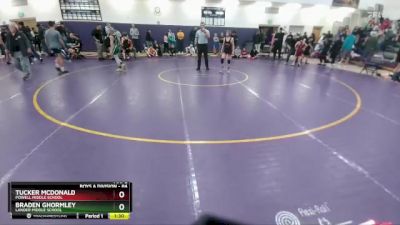 84 lbs Semifinal - Tucker McDonald, Powell Middle School vs Braden Ghormley, Lander Middle School