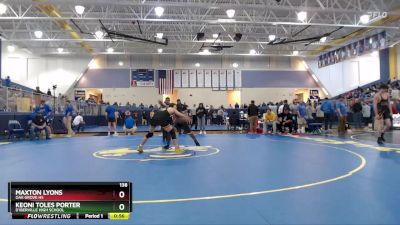 138 lbs Cons. Round 1 - Maxton Lyons, Oak Grove HS vs Keoni Toles Porter, D`Iberville High School