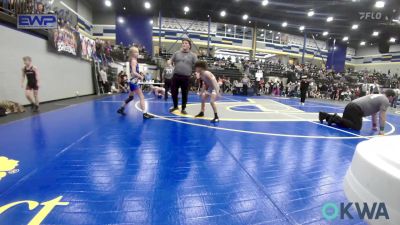 70 lbs Semifinal - Kyndall Nicholson, Mustang Bronco Wrestling Club vs Avery Wagner, Choctaw Ironman Youth Wrestling