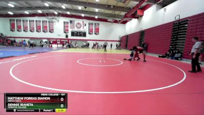 197 lbs Cons. Round 2 - Matthew Porras Diamond, Menlo NWCA vs Dennis Iraheta, Cerritos College