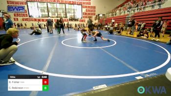 70 lbs Consi Of 8 #2 - Beau Fisher, HURRICANE WRESTLING ACADEMY vs Caedmon Robinson, Saints Youth Wrestling Club