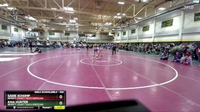 100 lbs 1st Place Match - Kaia Hunter, Bennett County Youth Wrestling vs Sadie Schomp, Bennett County Youth Wrestling