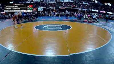 AA - 103 lbs Cons. Round 2 - Kaiden Livergood, Great Falls CMR vs Reece Martell, Billings Senior High School