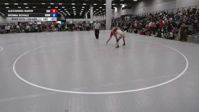 125 lbs Cons. Rd Of 32 - Dionna Schulz, Hill Country Wildcats Wrestling Club vs Alexandra Baker, Ringers Wrestling Club