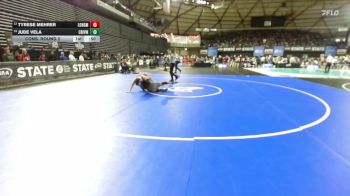 Boys 2A 157 lbs Cons. Round 2 - Jude Vela, Columbia River vs Tyrese Mehrer, R. A. Long