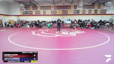 110 lbs Quarterfinal - Samira Mason, Delta College vs Kaitlyn Moreno, East Los Angeles College