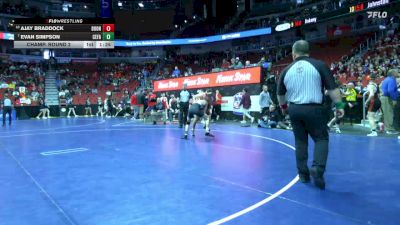 3A-126 lbs Champ. Round 2 - Evan Simpson, Cedar Falls vs Ajay Braddock, Boone