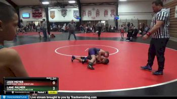 8 lbs Semifinal - Jaxx Meyer, Camp Point Youth Wrestling vs Lane Palmer, Keokuk Kids Wrestling Club