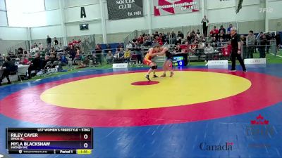 57kg Champ. Round 1 - Riley Cayer, Dinos WC vs Myla Blackshaw, Matmen WC