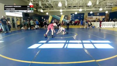 132 lbs Champ. Round 2 - Leonardo Perdomo, Bloomingdale High School vs Cole Webb, Cocoa Beach WC