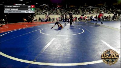 61 lbs Quarterfinal - Jasper Lockett Jr, Cowboy Wrestling Club vs Creed Williams, Harrah Little League Wrestling