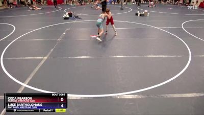 98 lbs Cons. Round 1 - Coda Pearson, Mustang Wrestling Club vs Luke Bartholomaus, Flat Earth Wrestling Club