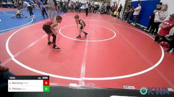 61 lbs Quarterfinal - Jett Manning, Barnsdall Youth Wrestling vs Grayson Phillips, Collinsville Cardinal Youth Wrestling