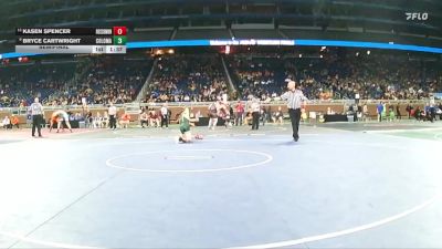 D4-106 lbs Semifinal - Bryce Cartwright, Coloma vs Kasen Spencer, Roscommon