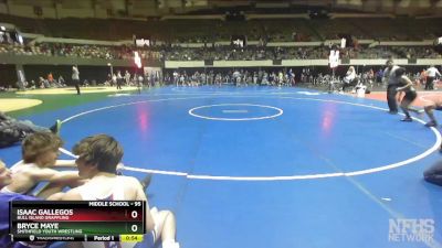 95 lbs Cons. Round 3 - Isaac Gallegos, Bull Island Grappling vs Bryce Maye, Smithfield Youth Wrestling