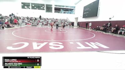 141 lbs Finals (2 Team) - Raul Lopez, Sierra College (RED) vs Ricardo Solorio, Santa Ana College