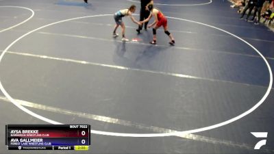 105-116 lbs Round 2 - Aysa Brekke, Barbarian Wrestling Club vs Ava Gallmeier, Forest Lake Wrestling Club