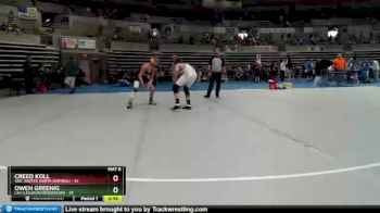 115 lbs Placement (4 Team) - Creed Koll, UNC (United North Central) vs Owen Greenig, LSH (LeSueur/Henderson)