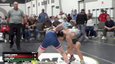 100 lbs Round 1 (8 Team) - Asher Cabral, Fort Hammers vs Coen Reer, Team Ohio