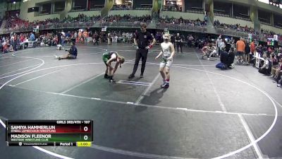 107 lbs Round 2 - Madison Fleenor, Westside Wrestling Club vs Samiya Hammerlun, O`Neill Leprechaun Wrestling