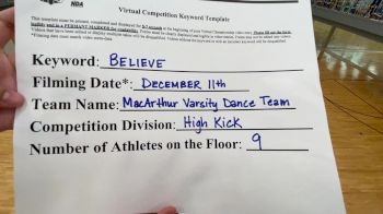 MacArthur Varsity Dance Team [Small Varsity Kick] 2020 NDA December Virtual Championship