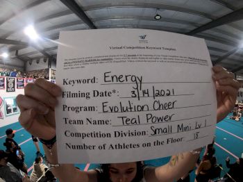 Evolution Cheer - Teal Power [L1 Mini - D2 - Small] 2021 Beast of The East Virtual Championship