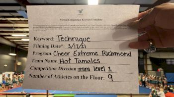 Cheer Extreme - Richmond - Hot Tamales [L1 Mini] 2021 Varsity All Star Winter Virtual Competition Series: Event IV