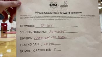 Somerset High School [Game Day Varsity - Non-Tumble] 2020 UCA Milwaukee Virtual Regional