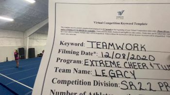 Extreme Cheer & Tumble - Legacy [Level 2.2 L2.2 Senior - PREP] Varsity All Star Virtual Competition Series: Event VII