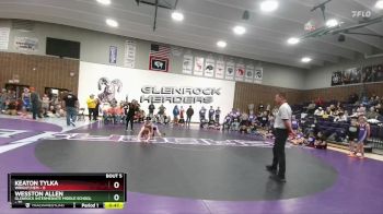 100 lbs Round 2 (6 Team) - Wesston Allen, Glenrock Intermediate Middle School vs Keaton Tylka, Wright/HEM