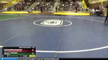 126 lbs Quarterfinal - Brady Warren, California vs Alexander Newman, Servite High School Wrestling