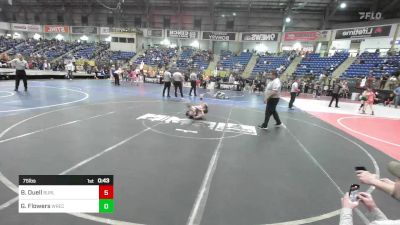 75 lbs Semifinal - Brody Duell, Burlington vs Gavin Flowers, Wrecking Crew