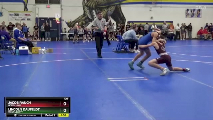 106 lbs Champ. Round 1 - Lincoln Daufeldt, West Liberty vs Jacob Rauch ...