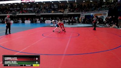 145 lbs Semifinal - Corbin Lutz, Wasilla High School vs Kaden Bush, North Pole Patriots