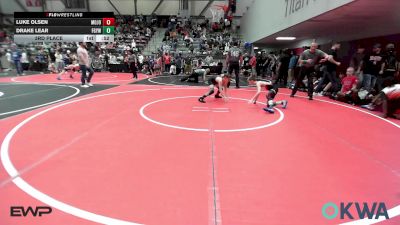 76 lbs 3rd Place - Luke Olsen, Mojo Grappling Academy vs Drake Lear, Fort Gibson Youth Wrestling