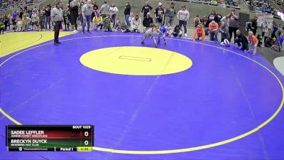 50 lbs Cons. Round 3 - Sadee Leffler, Junior Comet Wrestling vs Breckyn Duyck, Newberg Mat Club