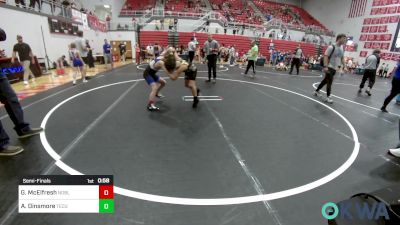 67 lbs Semifinal - Gage McElfresh, Noble Takedown Club vs Axle Dinsmore, Tecumseh Takedown Club