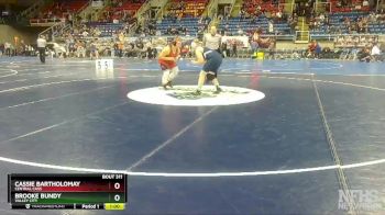 190 lbs Cons. Round 3 - Brooke Bundy, Valley City vs Cassie Bartholomay, Central Cass