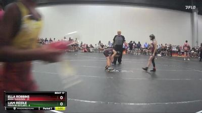 70 lbs Round 5 (8 Team) - Liam Riddle, Missouri Outlaws vs Ella Robbins, Bison Takedown