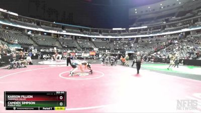 165-4A Cons. Round 1 - Camden Simpson, Pueblo West vs Karson Fillion, Thompson Valley