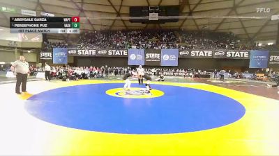 Girls 1B/2B/1A 155 1st Place Match - Persephone Puz, Vashon Island (Girls) vs Abbygale Garza, Wapato (Girls)