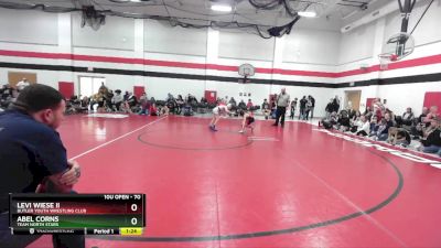 70 lbs Semifinal - Abel Corns, Team North Stars vs Levi Wiese Ii, Butler Youth Wrestling Club