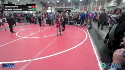 52-57 lbs Semifinal - Oakley Waitkus, Team Tulsa Wrestling Club vs Nevalee Petty, Skiatook Youth Wrestling